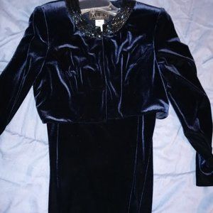 Alex Evening Navy Velvet Dress